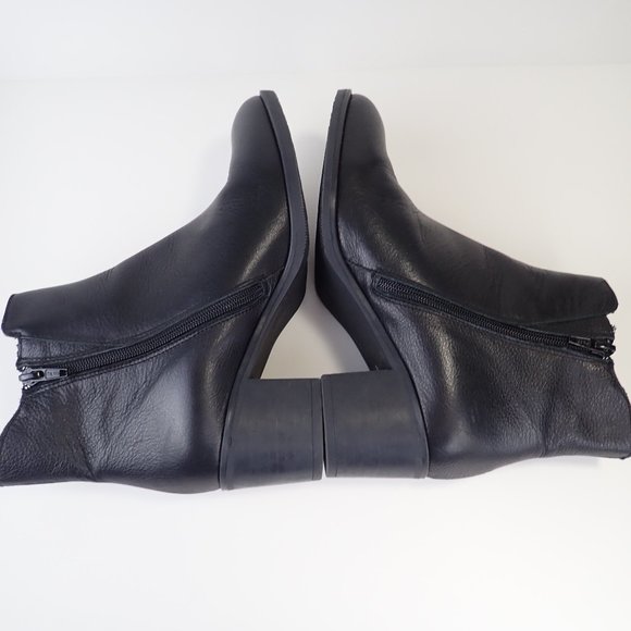 Avellini Leather Ankle Boot Booties Women's Size 37 Chunky Heeled - Picture 5 of 10